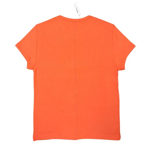 Madewell Womens Orange Ribbed Knit Tee Size S - Picture 2 of 6